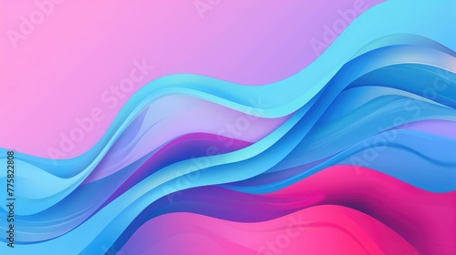 Dynamic flowing waves on gradient color background. illustration For Wallpaper, Banner, Background, Card, Book , landing page,abstract background with smooth wavy lines in violet and blue colors 