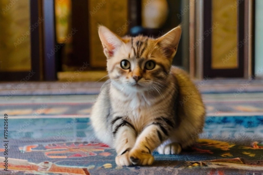 portrait of a cat, cat in hotel