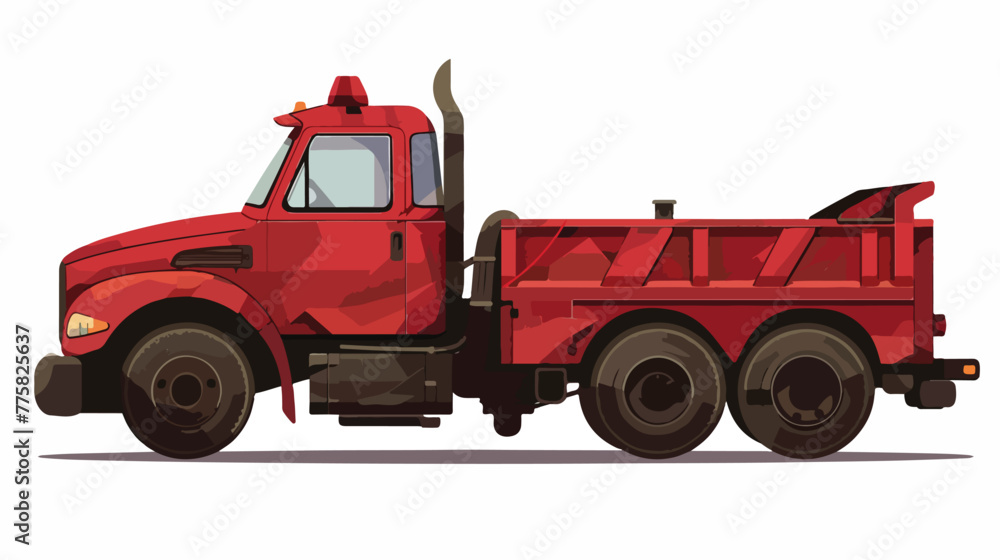 Illustration of a Red Tow Truck Ready for Use Flat ve