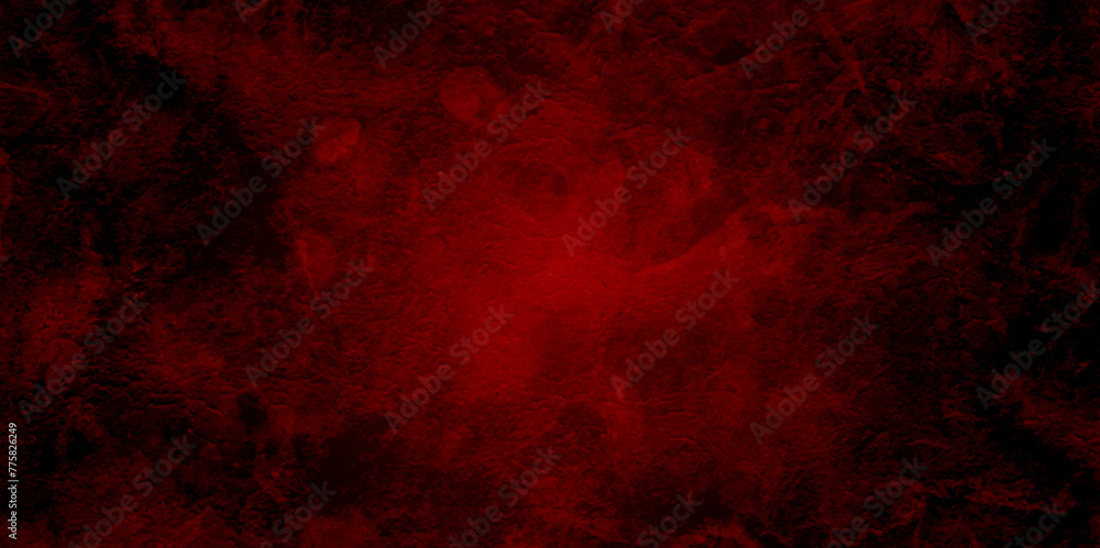 Dark and light red wall grunge backdrop texture. watercolor painted mottled red background, modern colorful concrete dirty smooth ink textures on black paper background.