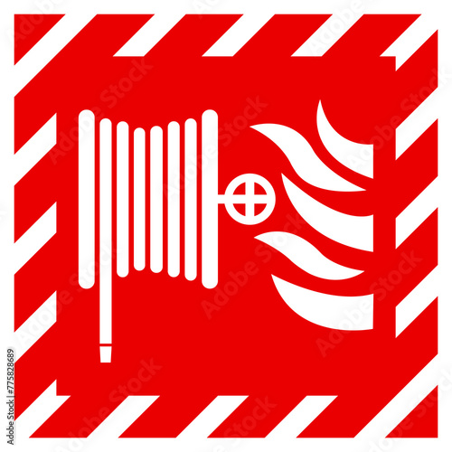Fire Hose Reel Symbol Sign, Vector Illustration, Isolate On White Background Label. EPS10