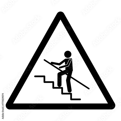 Caution Step Up Watch Your Step Symbol Sign, Vector Illustration, Isolate On White Background Label .EPS10