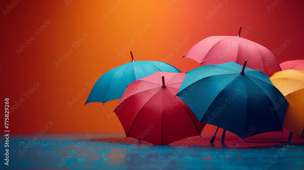 カラフルなビニール傘