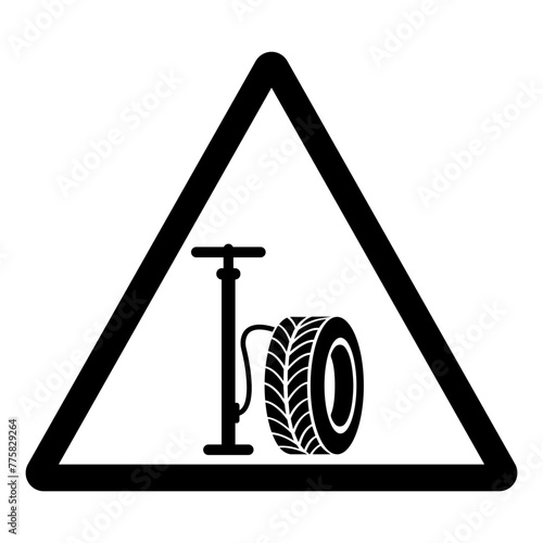Car Tire Pump Symbol Sign, Vector Illustration, Isolate On White Background Label .EPS10