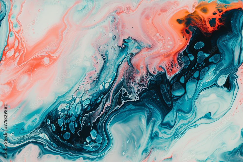 Abstract fluid acrylic painting 