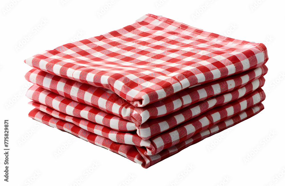 Red and white checkered tablecloth isolated on a white background. High quality Red and white checkered tablecloth isolated on a white background. High quality