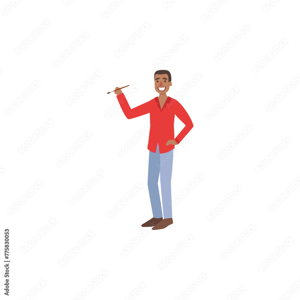vector pose of a world art day painting artist painting vector pose of a world art day painting artist painting