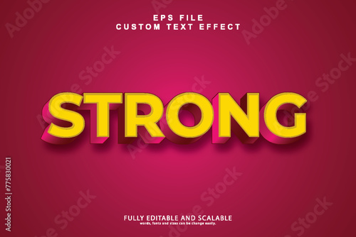 Strong 3d editable Vector text effect