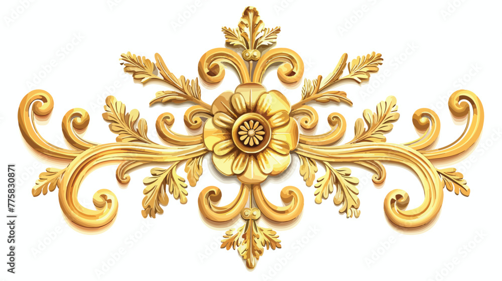Ornament in flower shaped gold design of Decorative e