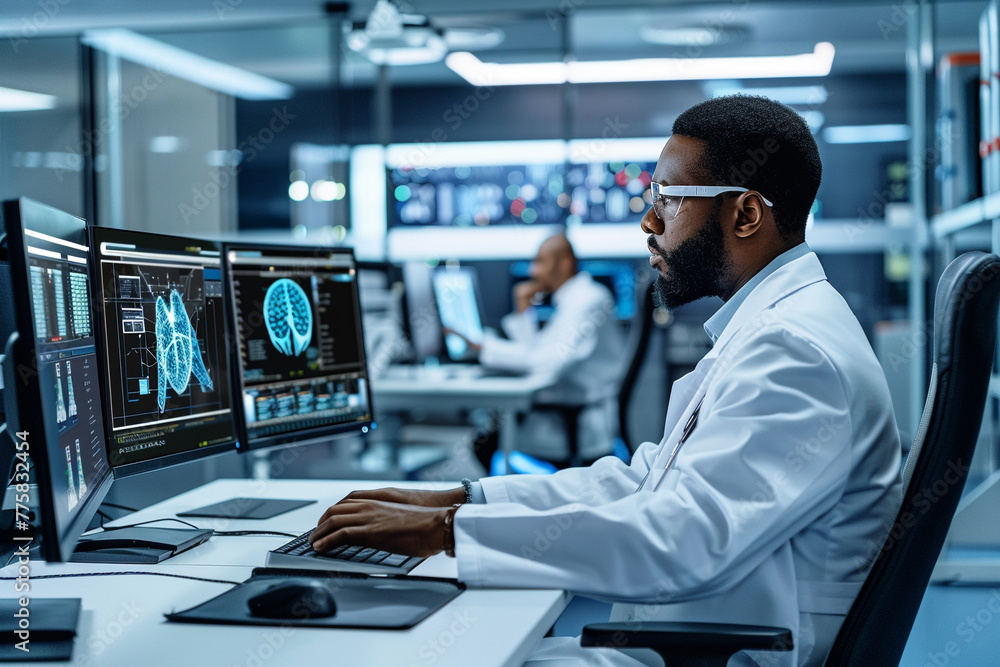 Focused IT Professional at Work in Data Center Focused IT Professional at Work in Data Center