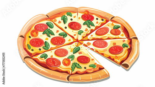 Pizza simple vector art Flat vector isolated on white