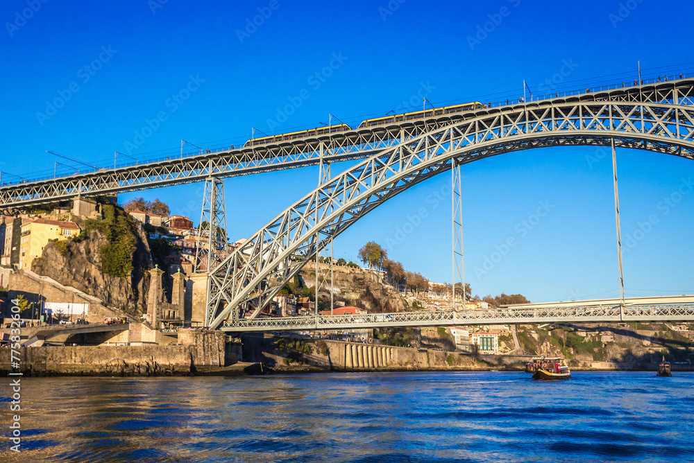 Dom Luis I Bridge over Douro River between Porto and Vila Nova de Gaia, Portugal