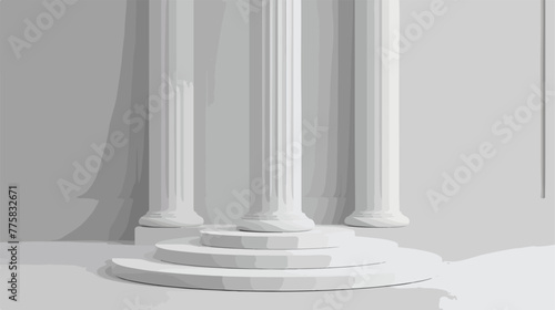 Podium scene or 3D round pillar stand scene and winne