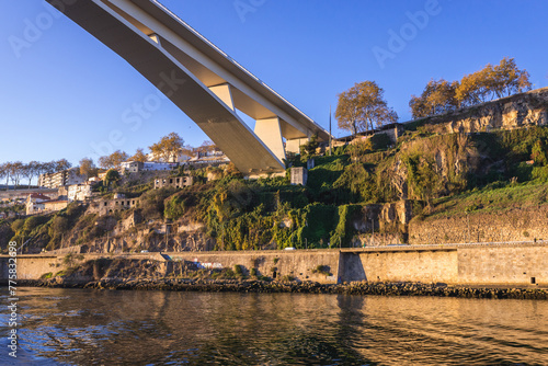 Infante D. Henrique Bridge over Douro River in Porto city, Portugal photo
