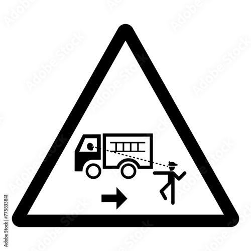 Reverse Car Warning Symbol Sign, Vector Illustration, Isolate On White Background Label .EPS10