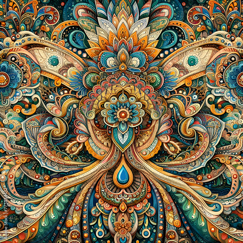 Wallpaper Mural Color Collage: Fabric Phantasmagoria Torontodigital.ca