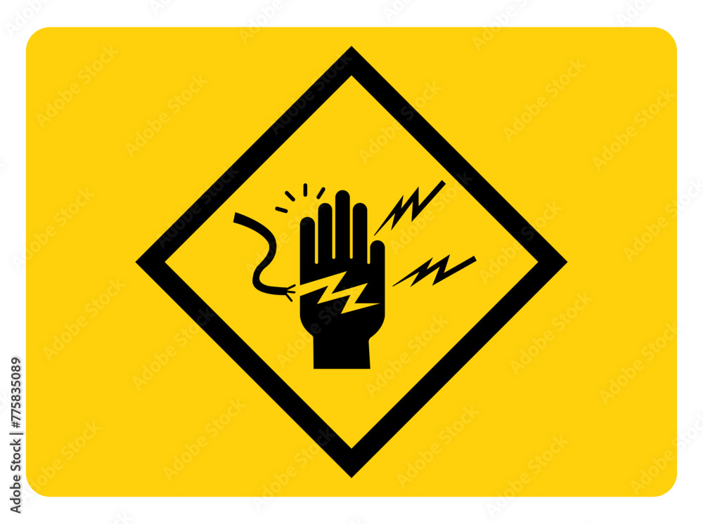 Fototapeta premium Electrical Hazard Symbol Sign, Vector Illustration, Isolate On White Background Label. EPS10