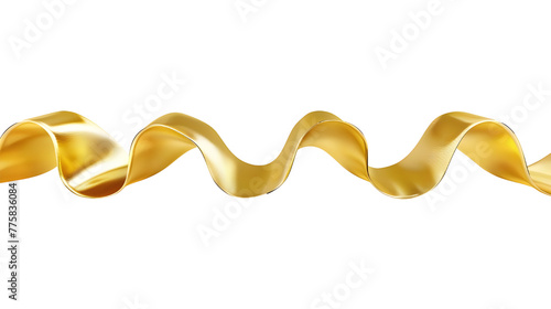 Golden ribbon isolated on transparent background