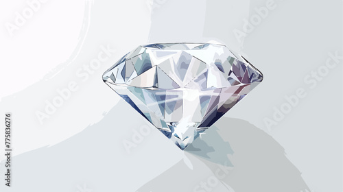 Shiny white diamond illustration Flat vector isolated