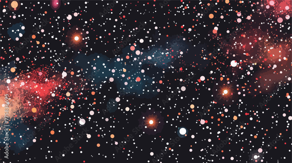 Small part of an infinite star field. Flat vector isolated - obrazy, fototapety, plakaty 