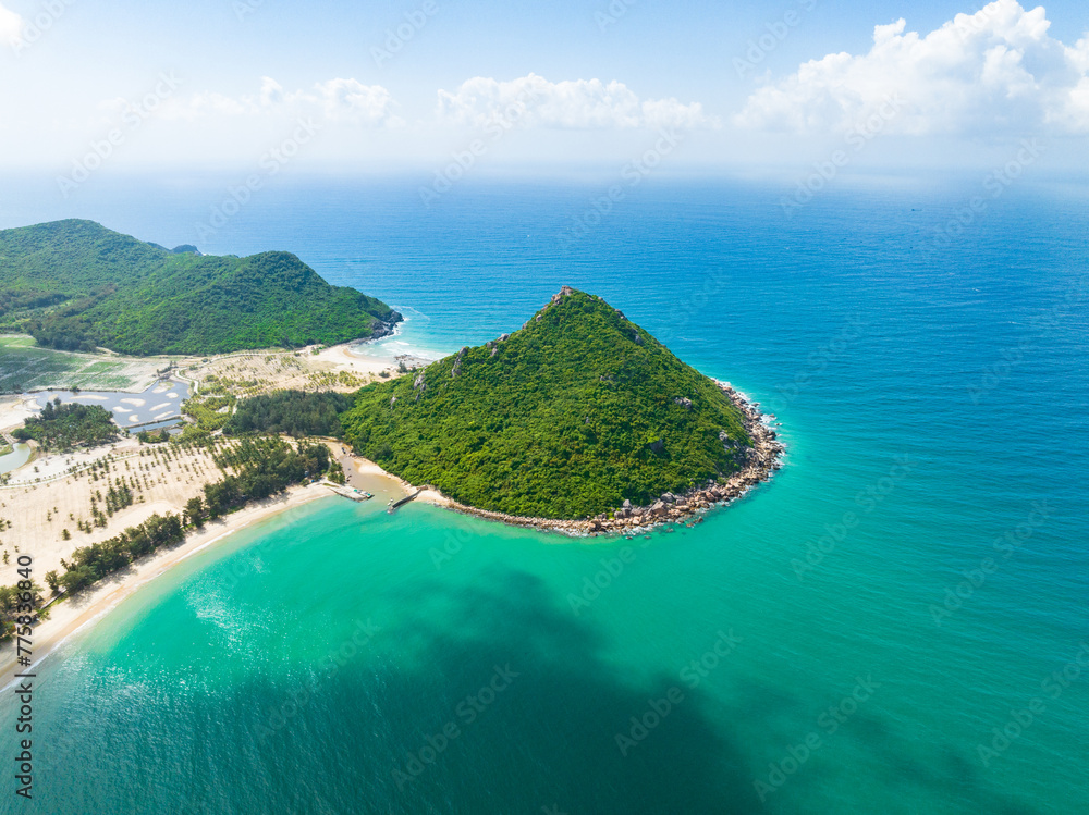 Aerial photography of Daidai Island in Lingshui County, Hainan, China