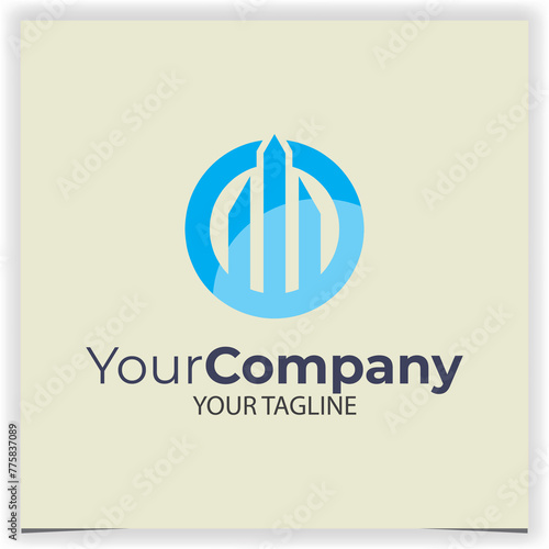 Free Download Vector abstract blue building logotype design template - GFXLoad