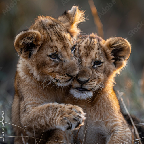 cute lion playing. animal wildlife