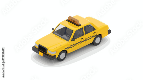 Taxi 3D Vector Flat vector isolated on white background