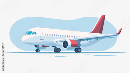 Vector illustration of airplane against plain background