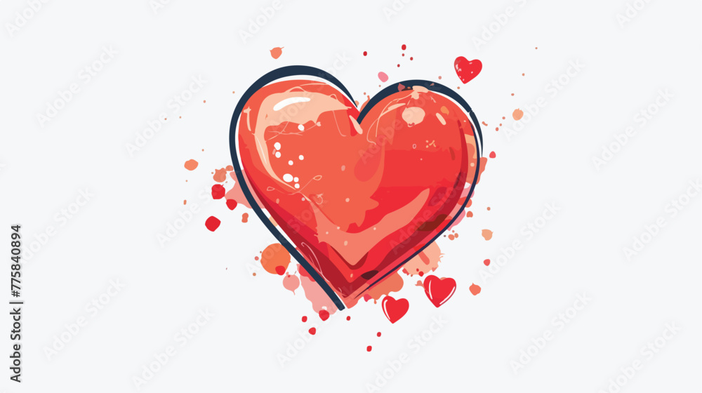 Vector Illustration Red heart Flat vector isolated on