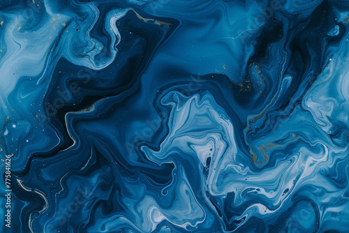 Marbled blue abstract background 