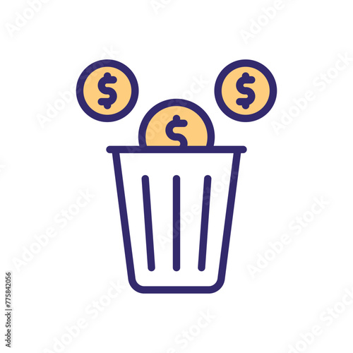 money waste vector icon