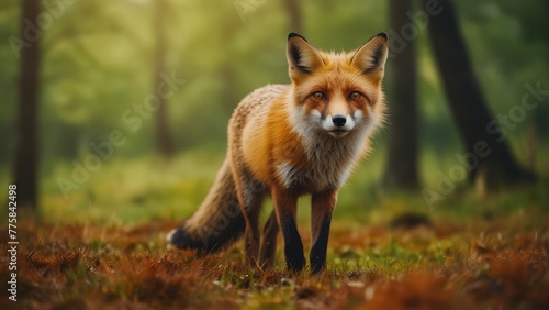 Wildlife in Europe Red Fox, Vulpes vulpes, Sporting its Vibrant Orange Fur Coat © Oleks Stock