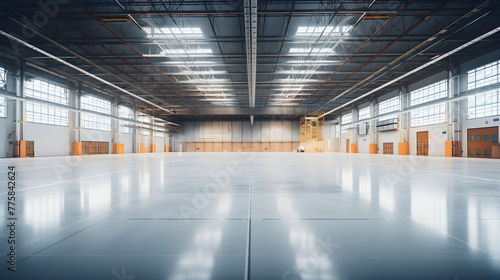 Large empty warehouse with abundant windows