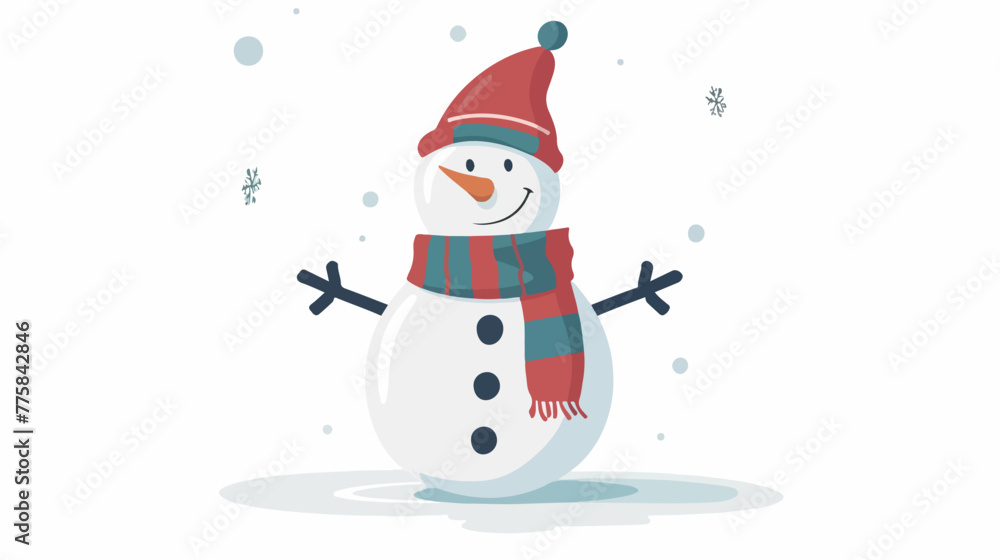 Winter snowman topic image Flat vector isolated on white