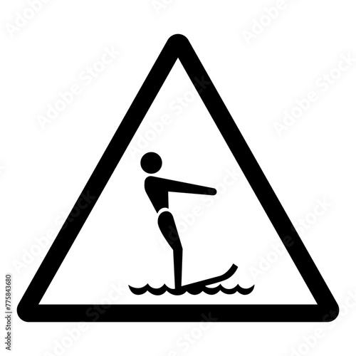Water Skiing Symbol Sign, Vector Illustration, Isolate On White Background Label .EPS10