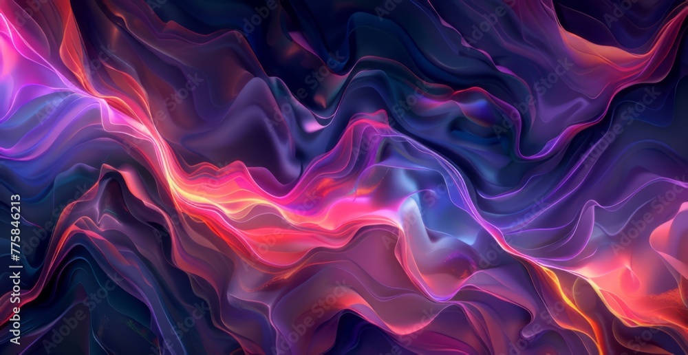 Obraz premium Abstract colorful fluid shapes on a dark background