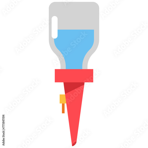 Automatic plant watering dripper device vector cartoon illustration isolated on a white background.