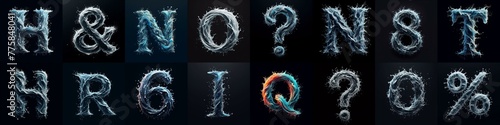 water splash lettering. AI generated illustration