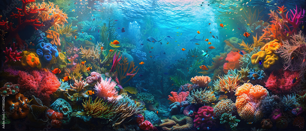 wallpaper of Amazing coral reef and fish wallpaper of Amazing coral reef and fish