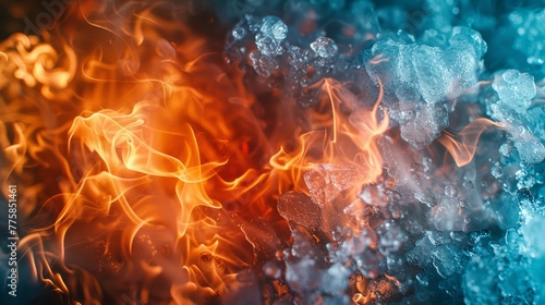 Fire and ice collide in abstract dance