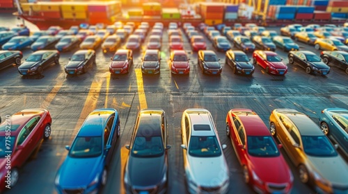 large car parking lot sea port © Андрей Трубицын