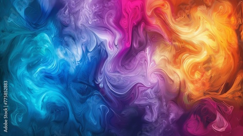 Dynamic abstract artwork, colors blending in mesmerizing swirls, a bold choice for wallpaper.