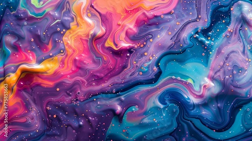 Psychedelic liquid pattern with vivid swirling colors