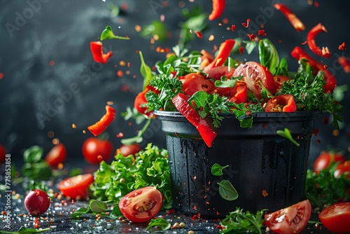 food waste concept with fre...