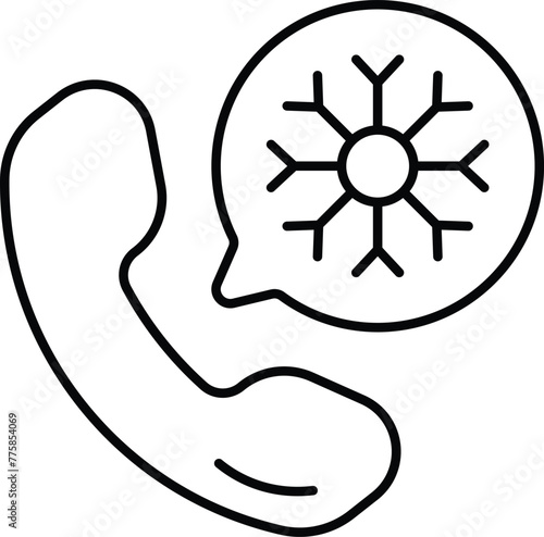 Cold Calling Line Icon, Editable Vector Stroke.