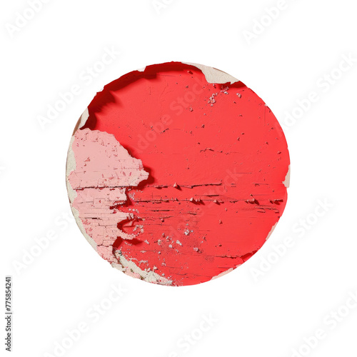 A red and white circular object on a Transparent Background
