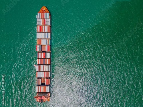 the image provides a stunning aerial view of a bustling cargo ship port, where massive vessels dock and unload their precious cargo. © TimeStopper