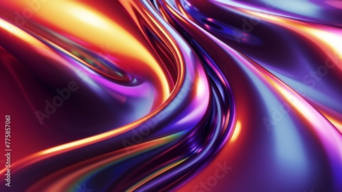 abstract chrome liquid metallic rainbow reflection background