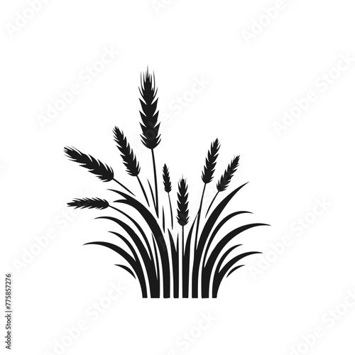Green grass silhouette. Cartoon lines of plants and shrubs for boarding and framing, eco and organic logo element. Vector set spring field planting shapes lawn or borders garden on white background
